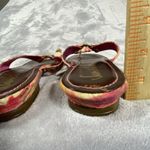 Sam & Libby Womens Pink Thong Sandals 8.5 Colorful Summer Low Wedge Tropical Photo 6