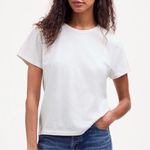 Madewell NWT Cotton Perfect Crewneck White TShirt XXS pallet dust washed by hand Photo 0