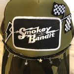 Black and White Camo Charmed Smokey and the Bandit Patch Trucker Hat OS Green Photo 1