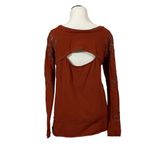 Free People  Grandpa Jersey Outer Sunset Embroidered Blouse Top - Rust - Small Photo 8