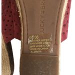 Lucky Brand Sandals Womens 6 Leather Jemya Wedge Jute Perforated Slip On Pink Photo 4