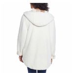 Weatherproof Beige Plaid Ivory Reversible Sherpa Hooded Cardigan S/M Photo 4