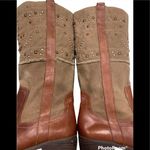 Paris Blues Pull On Leather/Canvas Studded Boots Photo 10