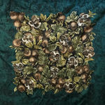 Vintage Scarf Fruit Pomegranate Floral Green Brown Square Christmas Photo 0