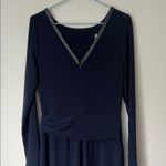 Ralph Lauren Evening Dress Gown Sz 8 Navy Blue Beaded Neckline Party Wedding ®️ Photo 3