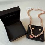 Macy's RH Macy’s & Co cultured fresh water Pearl sterling silver Necklace Earring Set Photo 0
