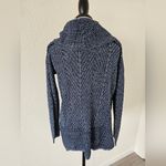 eight eight eight  Long Sweater Denim Blue 100% Cotton Knit Turtleneck Cowlneck Photo 1