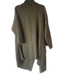Design History Large Green Chunky Cable Knit Open Front Duster Cardigan Sweater Photo 6