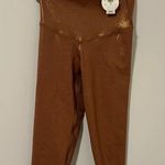 Aerie NWT  Offline Real Me Crop Leggings/Shorts Glitter Brown Size Small Photo 0