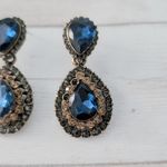 Vintage Stud Earrings Regal Large with Blue & Other Color Gems Photo 1
