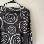 Jane Ashley Shirt Y2k XL Black Gray Spiral Tie Dye Long Sleeve Sparkle Top Artsy Photo 1