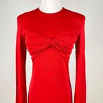 Farm Rio NWT  Red Twisted Cup Long Sleeves Midi Dress Size S Photo 2