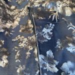 Vintage 60s Brocade Zip Front Vest Jumpsuit Black Silver Floral Costume Size M Photo 11