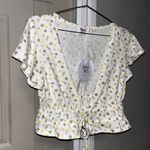 Princess Polly  Floral Crop V Neck Tie At Front Top Photo 5