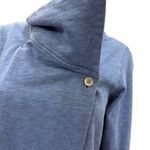 Columbia  Women Medium Heather Blue Asymmetrical Collar Sweatshirt Jacket Photo 3