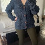 Pacific&Co Vintage Iron Wood Trading Grandpa Button Down Sweater Cardigan Blue Photo 2