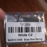 Simulated White Diamond Stainless Steel and Brass Earrings Photo 11