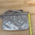 Coach  Metallic Silver/Gold Clutch Wristlet with Hang Tag & Lavender Interior Photo 8