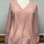 Banana Republic  Factory Dusty Rose Long Lantern Sleeve V-Neck Blouse Size XS Photo 0