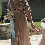 Baltic Born Meghan Velvet‎ Wrap Maxi Dress Champagne color Tan Photo 1