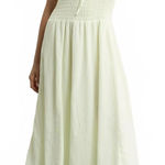 American Eagle AE V-Neck Smocked Bodice Midi Dress Lime NWT Small Photo 0