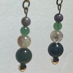 Handmade  Moss Agate + Citrine + Green Aventurine Beaded Earrings ✨ Photo 5