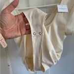 American Eagle NWT  cream short sleeve bodysuit size large Photo 4