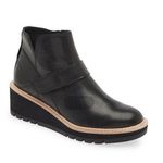 Eileen Fisher NWOB  Womens Cargo Black Leather Wedge Bootie Sz 7.5 2296 Photo 0