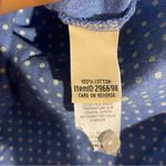 L.L.Bean  Women's Sz XS 1/4 Button Up Top Blue White Polka Dot Shirt 100% Cotton Photo 6