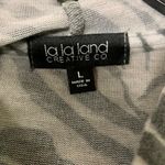 LA LA LAND CREATIVE CO Womens Multicolor Zebra Print Pullover Hoodie Size L Photo 3