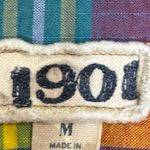 1901  Plaid Madras Button-Down Shirt M Colorful Check Western Style 100% Cotton Photo 5