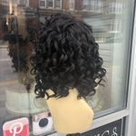 Curly black 13X6 Freepart curly medium Length Wig Photo 6
