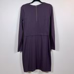 Athleta Purple Midi Longsleeve Crew Neck Ponte Zip Stretch Dress Women Medium Photo 1