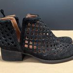 Jeffrey Campbell Taggart Suede Ankle Booties Black Leather Boots Heeled Slip On Photo 3