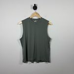 Pact Women’s Organic Airplane Mock Neck Shell in Castor Green Size L Photo 4
