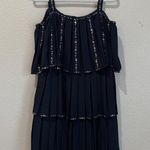 Ted Baker Meltea Embellished Black Tiered Dress US Size 8 $439 Flutter Sleeves Photo 3