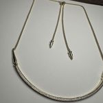 Kendra Scott  Scottie CZ Cubic Zirconia Necklace Adjustable Length Curved Bar Photo 3