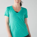 Lululemon  Women's What the Sport Tee- Heathered Bali Breeze.       Size-Medium Photo 0