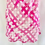 New Chloe Kristyn Gingham Satin Double Strap Cowl Neck Tank Top Pink Size Large Photo 3