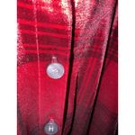 John Mark  Shirt Women‎ Red Plaid Shimmer Soft Fuzzy Velvet Velour Lux Size Large Photo 3