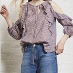 French Connection Elao Voile Cold Shoulder Top Size Small Photo 4