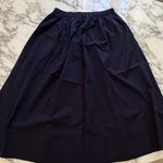 Quince NWT  Elegant 100% Organic Cotton Navy Blue Women's Maxi A Line Skirt Sz L Photo 7