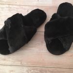 Plush Slippers, Size 7/8 Black Photo 2