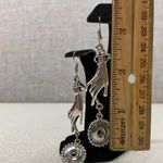 Silver Victorian Hand & Sun Dangle Ear Wire Earrings Gothic Witchy Jewelry Photo 5