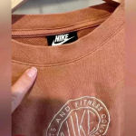 Nike Oversized embroidered cropped size small crew neck sweatshirt coral orange Photo 1