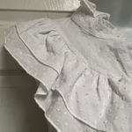 Rochelle Behrens  THESHIRT White Swiss Dot Ruffled Sleeveless Shirt  Photo 5