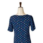 J. Jill Navy Blue Multi Color Polka Dot Rayon Short Sleeve Shift Dress Size 2 Photo 3