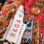 Raga  Boho Paisley Mini Dress Black Red Low Back Flutter Sleeve XS New Photo 4