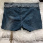 Sharagano  cut off jean‎ stretchy shorts fringe belt Photo 1