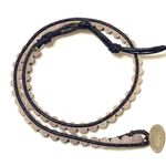 Genuine Leather and Rose Quartz Artisan Made Wrap Bracelet New Brown Photo 5